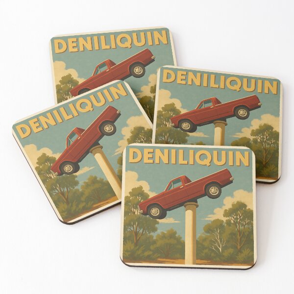 Item preview, Deniliquin – Ute on a Pole Vintage Poster designed and sold by Print My Town.
