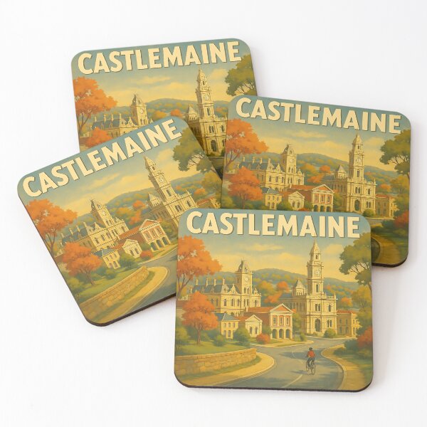 Item preview, Castlemaine – Historic Clocktower Vintage Poster designed and sold by Print My Town.