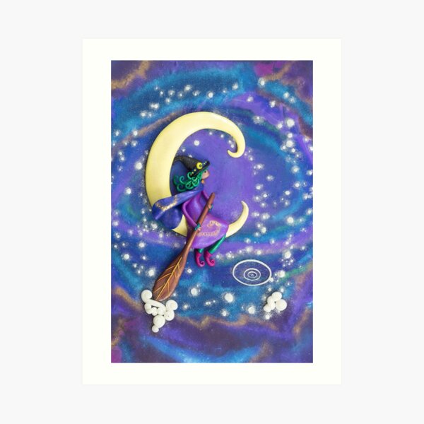 Sailing Amongst the Stars - Witch Art Art Print