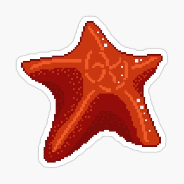 Artikel-Vorschau von Orange Seestern Pixel Art, designt und verkauft von maritzamermaid.