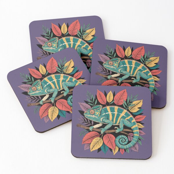 Item preview, Colorful Chameleon & Foliage Vibrant Nature Art designed and sold by BirdsnStuff.