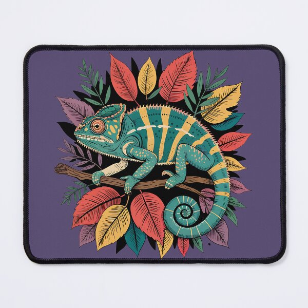Item preview, Colorful Chameleon & Foliage Vibrant Nature Art designed and sold by BirdsnStuff.