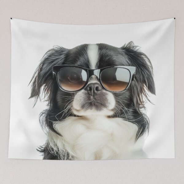 Item preview, Funny cool Japanese Chin Dog wearing sunglasses designed and sold by LazyOwlStore.