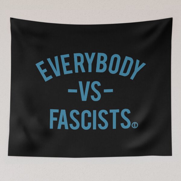 Item preview, Everybody VS Fascists (circle E for equality) - steel blue designed and sold by Thelittlelord.