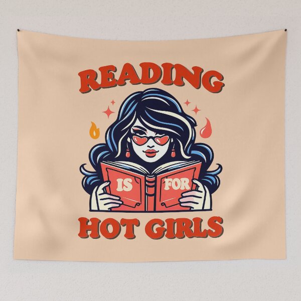 Item preview, Reading is for hot girls, typography designed and sold by maxmaj.