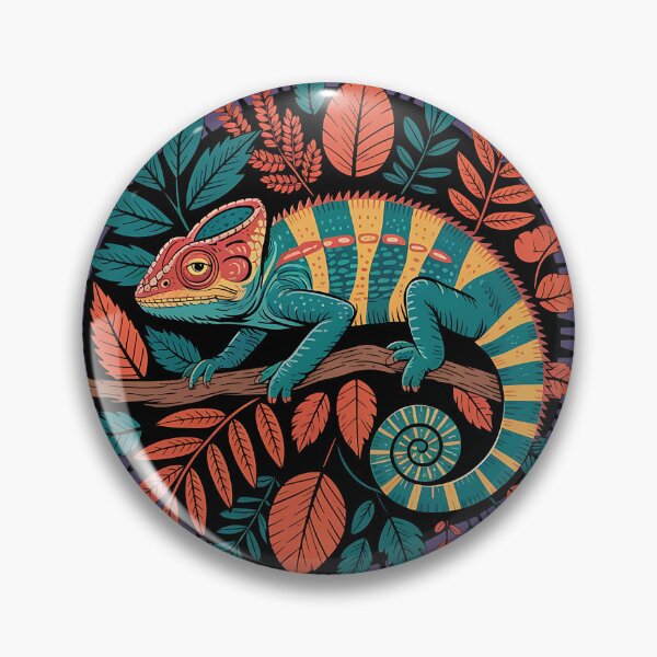 Item preview, Colorful Chameleon & Foliage Vibrant Nature Art 3 designed and sold by BirdsnStuff.