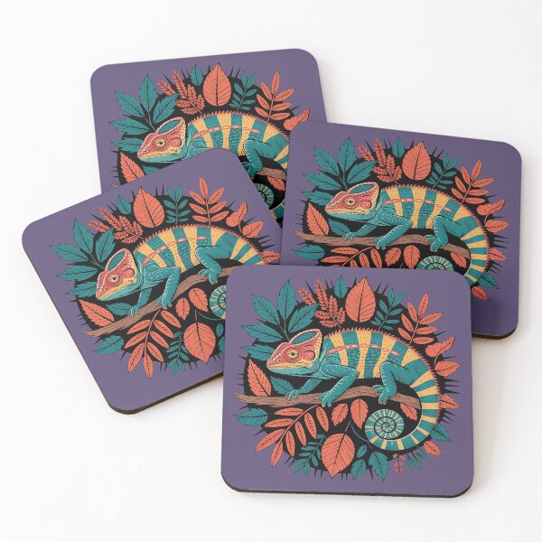 Item preview, Colorful Chameleon & Foliage Vibrant Nature Art 3 designed and sold by BirdsnStuff.