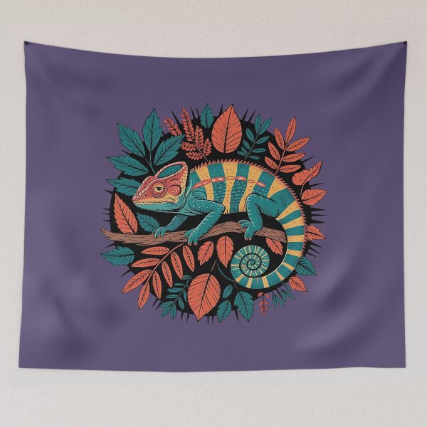 Item preview, Colorful Chameleon & Foliage Vibrant Nature Art 3 designed and sold by BirdsnStuff.
