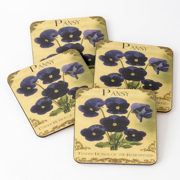 Item preview, Pansy – Victorian Flower Meaning Print | Wish Card Art | Blue Variant designed and sold by The Magic Garden Library.