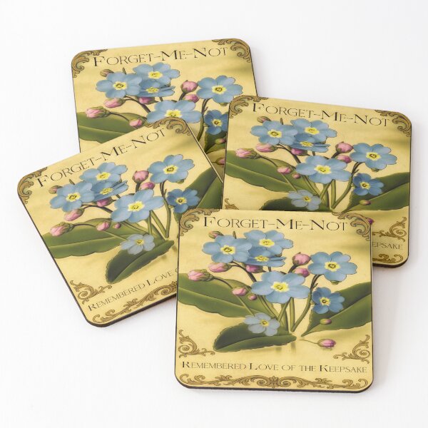 Item preview, Forget-Me-Not – Victorian Flower Meaning Print | Wish Card Art designed and sold by The Magic Garden Library.