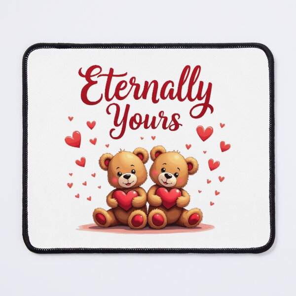 Item preview, Eternally Yours, two cute teddy bears with hearts of love. designed and sold by nicnacc.