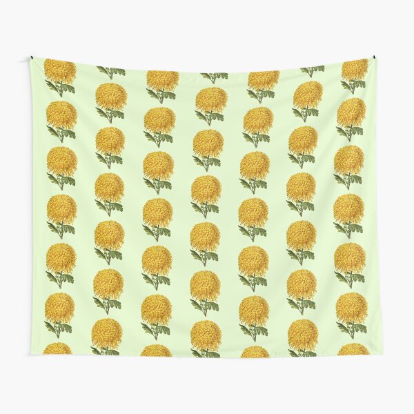 Item preview, Bright Yellow Chrysanthemum Flower On Green designed and sold by IrisAndIvy.
