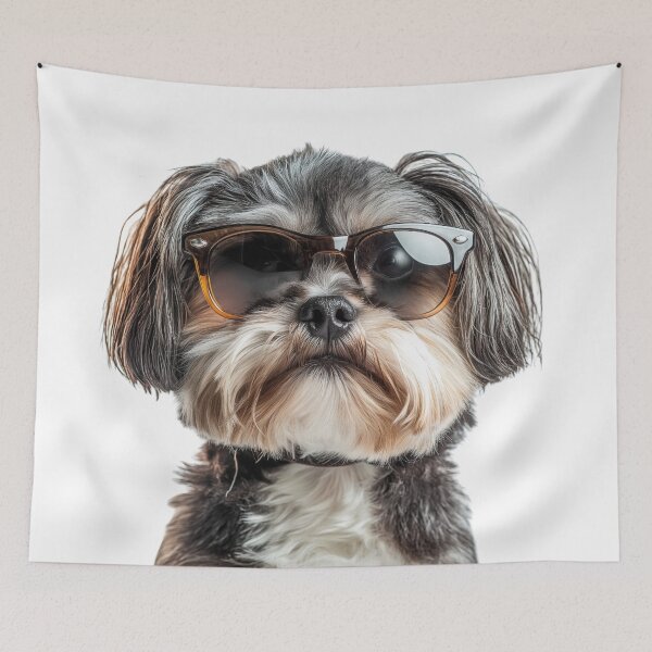 Item preview, Funny cool Lhasa Apso Dog wearing sunglasses designed and sold by LazyOwlStore.