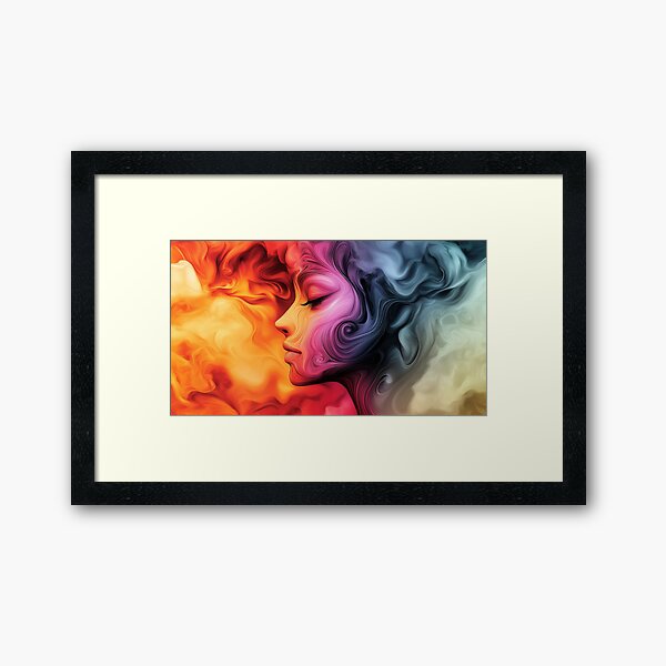 Item preview, Psychedelic Portrait of a Woman with Colorful Smoke #1 designed and sold by Turntable Needles & Threads.