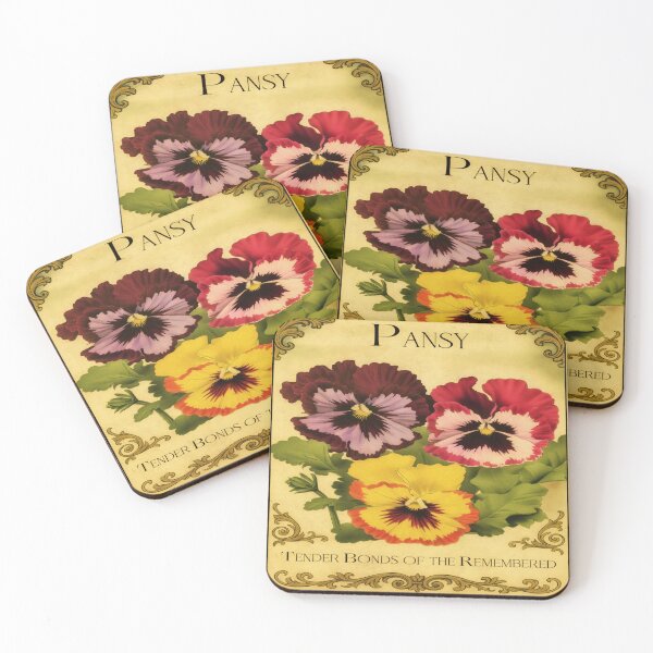 Item preview, Pansy – Victorian Flower Meaning Print | Wish Card Art | Tri-Color Variant designed and sold by The Magic Garden Library.