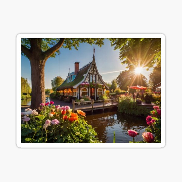 Item preview, Magical Evenings at a Canal-Side Dutch Restaurant designed and sold by BlareBlare.