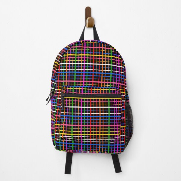 Item preview, Colorful Line Plaid Check Design - Black designed and sold by PatternTitan.