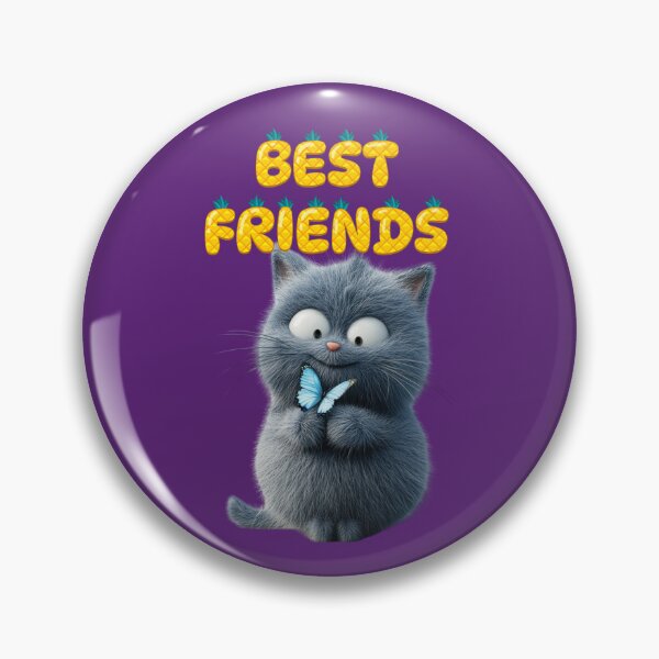 Item preview, cute cat with butterfly, best friends designed and sold by Mauswohn.