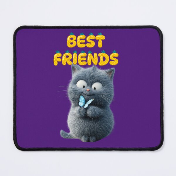 Item preview, cute cat with butterfly, best friends designed and sold by Mauswohn.