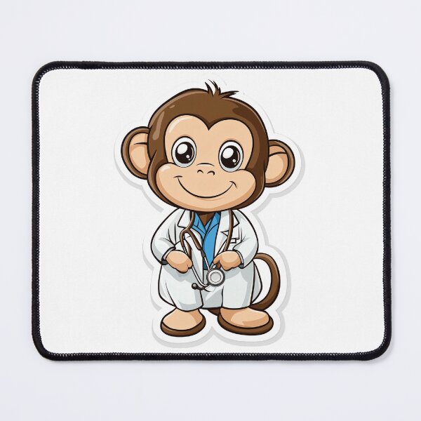 Item preview, Cute monkey doctor designed and sold by Painful Monkey.