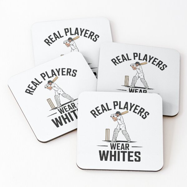 Item preview, Real Players Wear Whites – Classic Test Cricket Fan Design designed and sold by Jollys-ArtShop.