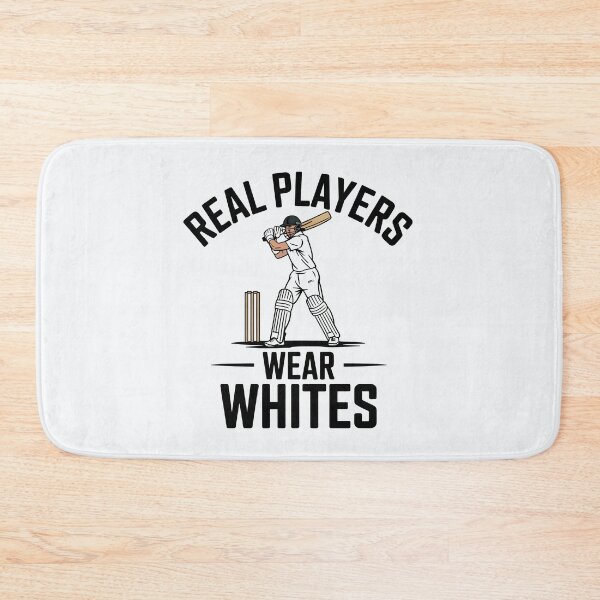 Item preview, Real Players Wear Whites – Classic Test Cricket Fan Design designed and sold by Jollys-ArtShop.