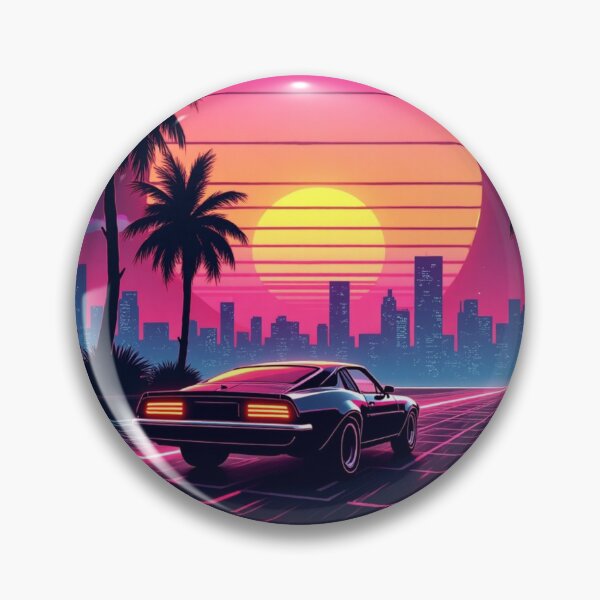 Item preview, Camiseta retro de synthwave de los 80: atardecer neón y diseño de coche futurista designed and sold by Madustoks.