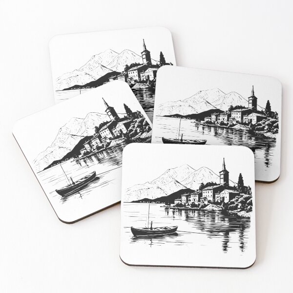 Item preview, Lake Como Italy Lario Bellagio Lombardy Landscape Scene designed and sold by inkoutninja.