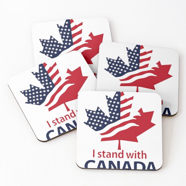 Item preview, I Stand with Canada – Maple Leaf & American Flag Design designed and sold by haitrieuic96.