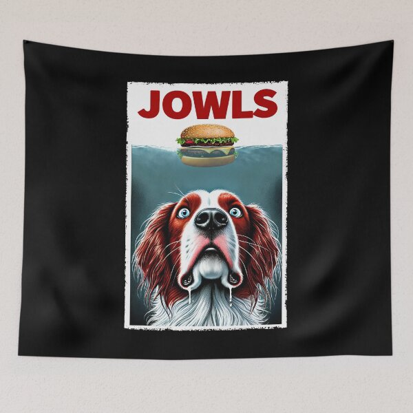 Item preview, Funny Irish Red and White Setter and Hamburger Parody Jowls Dog Lover designed and sold by Kimberley King Art  King Art.
