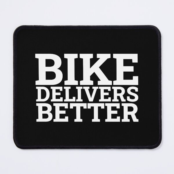 Item preview, Bike Delivers Better - Minimalist Delivery Rider Sticker_White designed and sold by KarlMast.