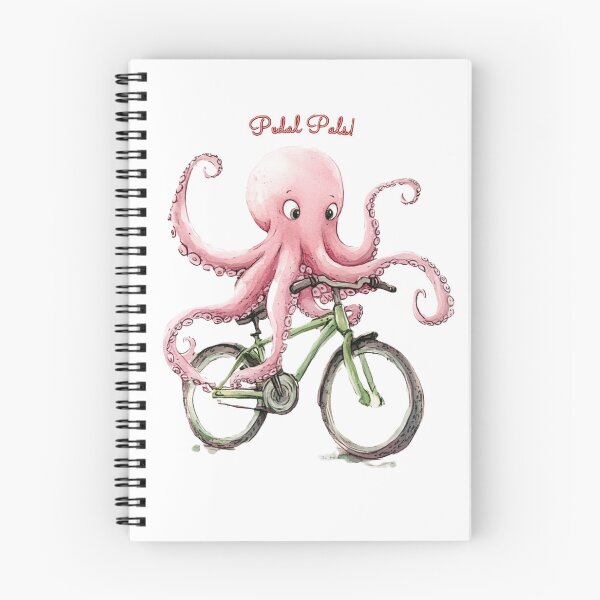 Item preview, Pink Octopus on Green Bicycle Pedal Pals – Whimsical T-Shirt, Cute Sticker with Watercolor Octopus Design designed and sold by Zentuary.