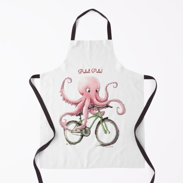 Item preview, Pink Octopus on Green Bicycle Pedal Pals – Whimsical T-Shirt, Cute Sticker with Watercolor Octopus Design designed and sold by Zentuary.