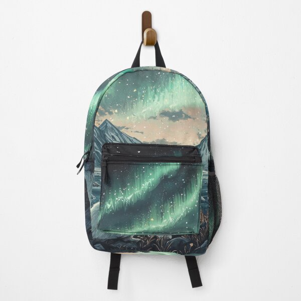 Item preview, Northern Lights with Wolves – Arctic Spirit Animal Landscape Art designed and sold by viking75store.