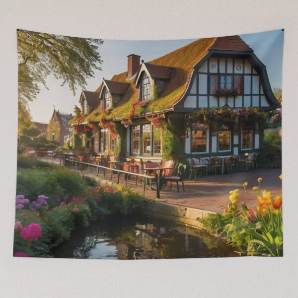 Item preview, A Dreamy Restaurant Along the Water’s Edge designed and sold by BlareBlare.