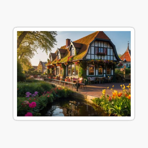 Item preview, A Dreamy Restaurant Along the Water’s Edge designed and sold by BlareBlare.