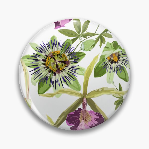 Item preview, Tropical orchid, passiflora flowers and exotic leaves on vintage background.  designed and sold by MatyKotiv.