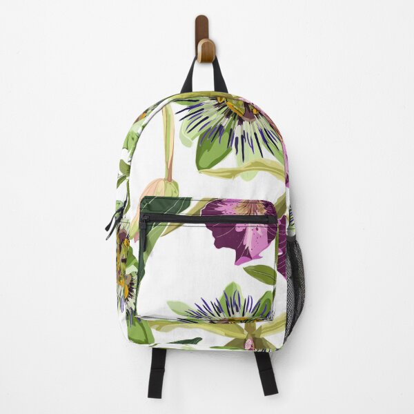 Item preview, Tropical orchid, passiflora flowers and exotic leaves on vintage background. designed and sold by MatyKotiv.