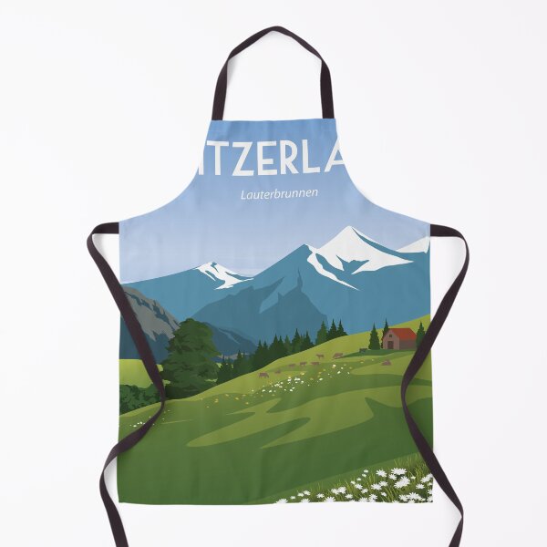 Item preview, Switzerland Lauterbrunnen Swiss Alps travel poster sticker designed and sold by Arctic frame studio.