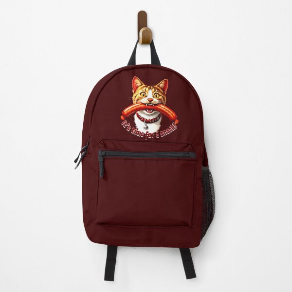 Item preview, Funny Cat with Sausage – Cute Hungry Kitty Cartoon designed and sold by VikArtStudio.