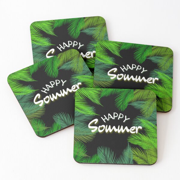 Item preview, "Happy Summer" in green palm trees designed and sold by MagdaMade.
