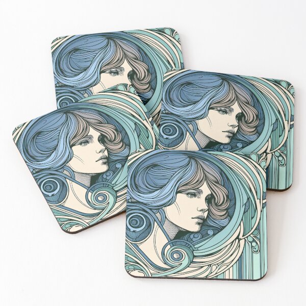 Item preview, Elegant woman in blue designed and sold by Sigtrix.
