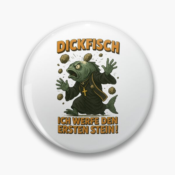 Vista previa del artículo con la obra «Dickfisch como sacerdote, inscripción "¡Yo tiro la primera piedra!"», diseñado y vendido por DickfischWear.