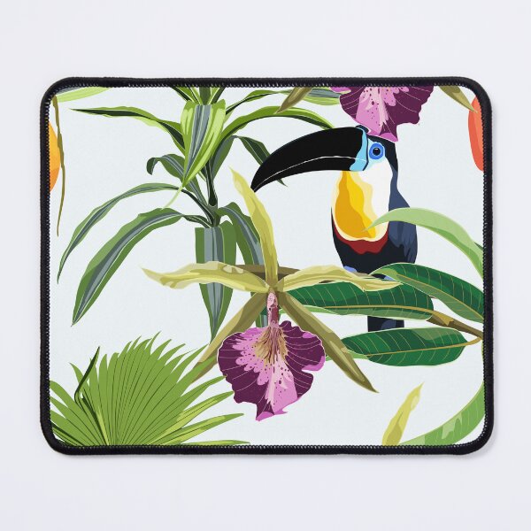 Item preview, Exotic jungle plants illustration pattern with toucan bird. designed and sold by MatyKotiv.