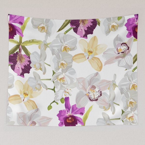 Item preview, Seamless floral pattern, many kind of tropical orchids. designed and sold by MatyKotiv.