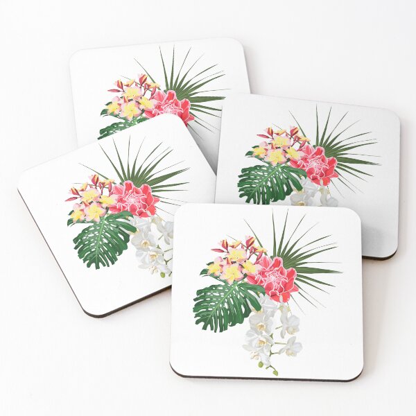 Item preview, Flower frame with orchid and red exotic flowers and palms. designed and sold by MatyKotiv.
