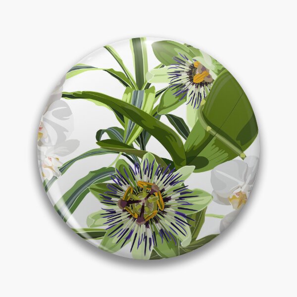 Item preview, Tropical orchid flowers and exotic passiflora on white background. designed and sold by MatyKotiv.