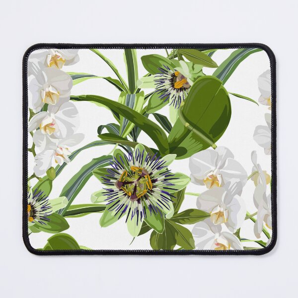 Item preview, Tropical orchid flowers and exotic passiflora on white background. designed and sold by MatyKotiv.