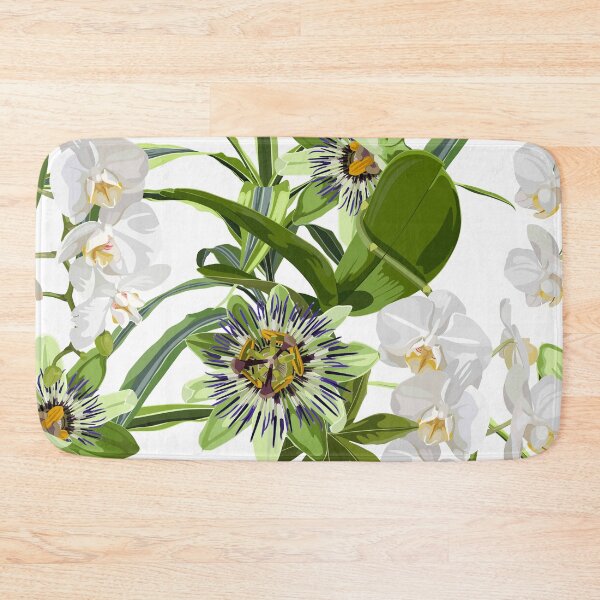 Item preview, Tropical orchid flowers and exotic passiflora on white background. designed and sold by MatyKotiv.