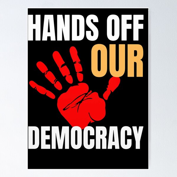 Item preview, Hands Off Our Democracy, Fight Oligarchy Foam Board Sign, Protest Sign For March, Anti Trump, Anti Musk, Political Rally Art designed and sold by Isabelle-Love.